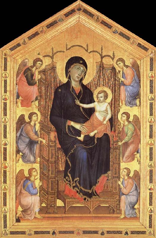 Duccio di Buoninsegna Her Madona and the Nino Entronizados,con six angelical oil painting image